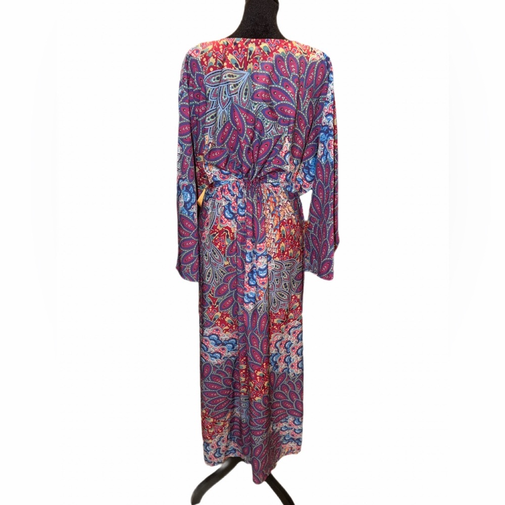 Like New Womens Colorful Bohemian Long Kimono / Cinches around waist, OS/LG - Picture 4 of 8